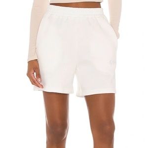 Guizio white sweatpants shorts, size small